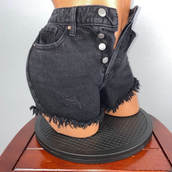 Wild Fable 00 Black Highest Rise Button Fly Shorts - Picture 2 of 8